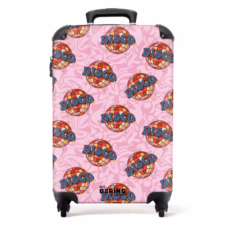 Koffer - Retro discobal patroon roze — 1