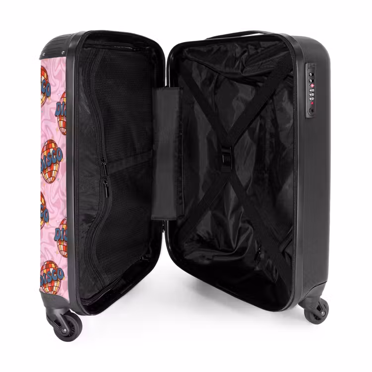 Koffer - Retro discobal patroon roze — 3