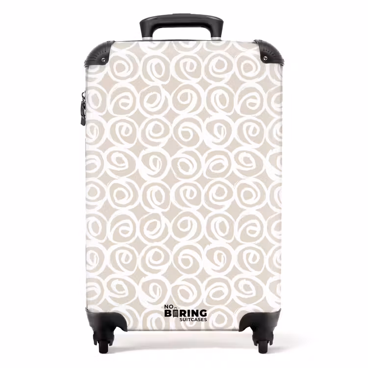 Koffer - Witte krullen op taupe achtergrond — 1