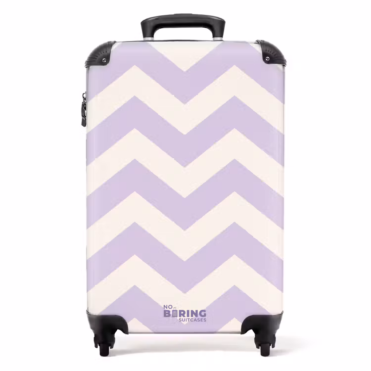 Koffer - Zigzag patroon in paars en wit — 1