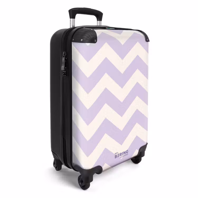 Koffer - Zigzag patroon in paars en wit — 4