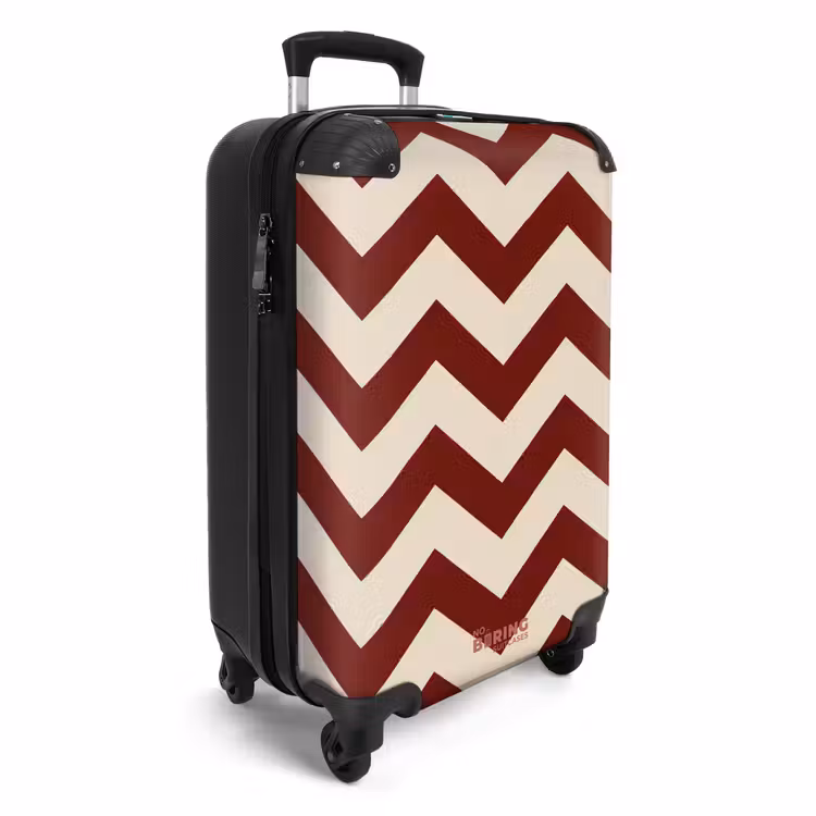 Koffer - Zigzag patroon in rood en crème — 4