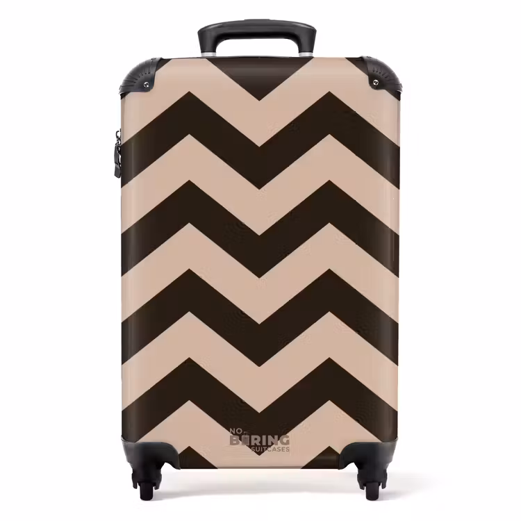 Koffer - Zigzag patroon in verschillende tinten bruin — 1