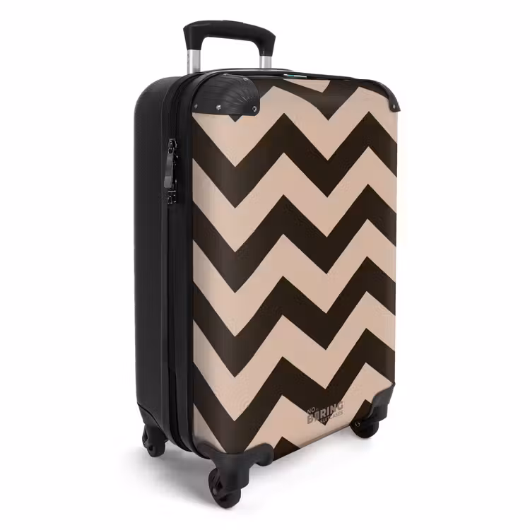 Koffer - Zigzag patroon in verschillende tinten bruin — 4