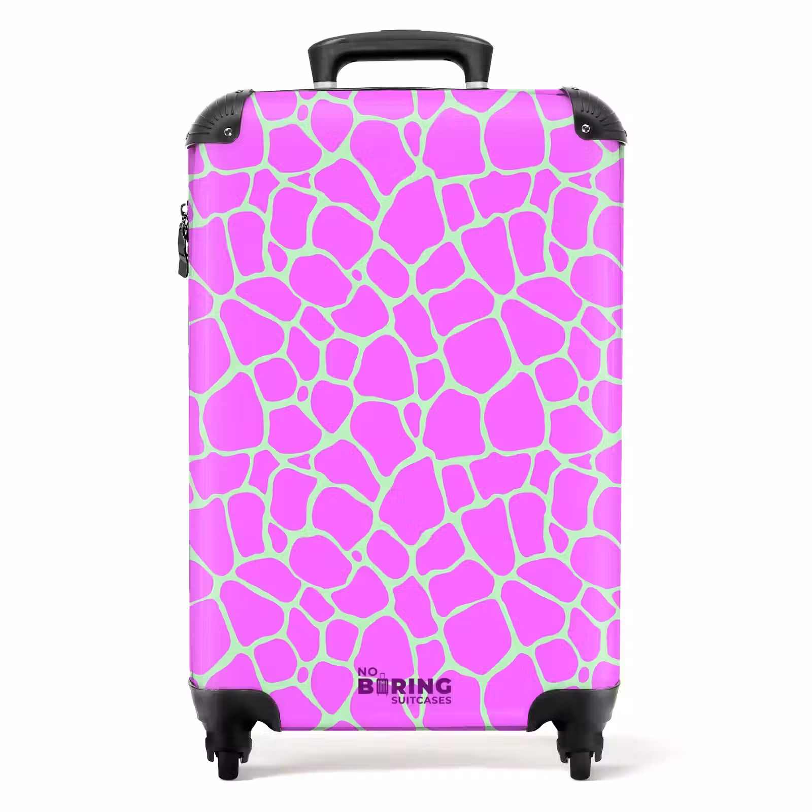 Koffer - Giraffeprint in lichtgroen en paars — 1