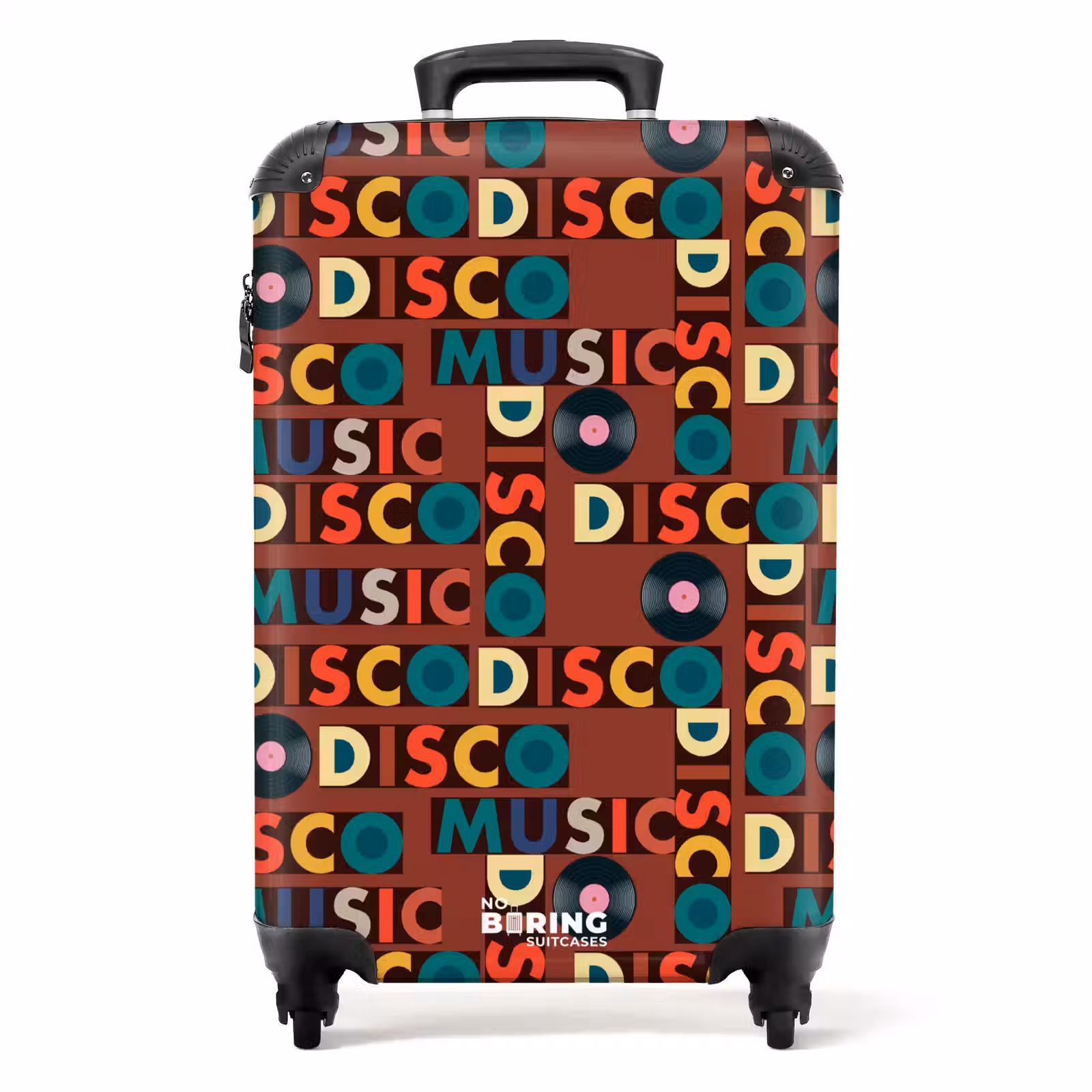 Koffer - Retro disco 70s tekst patroon kleurrijk — 1