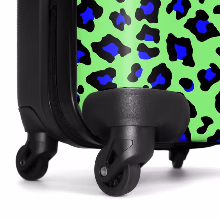 Koffer - Blauw uipaardpatroon op groene achtergrond — 6