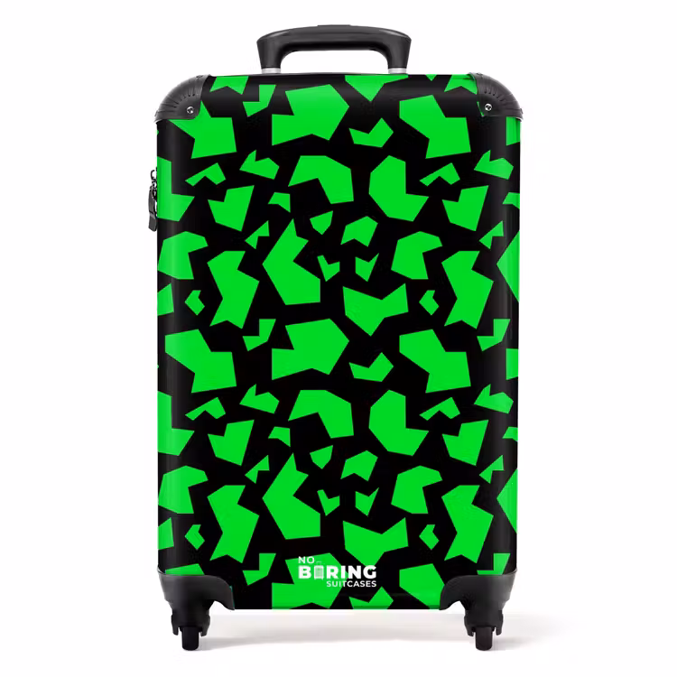 Koffer - Groene fragmenten op zwart — 1