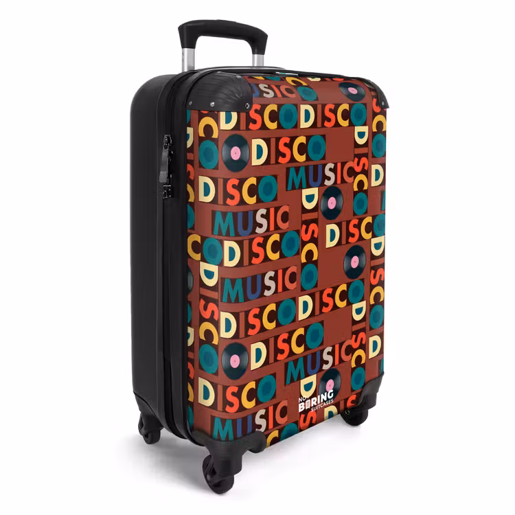 Koffer - Retro disco 70s tekst patroon kleurrijk — 4