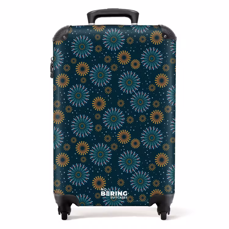 Koffer - Retro disco 70s vuurwerk patroon kleurrijk — 1