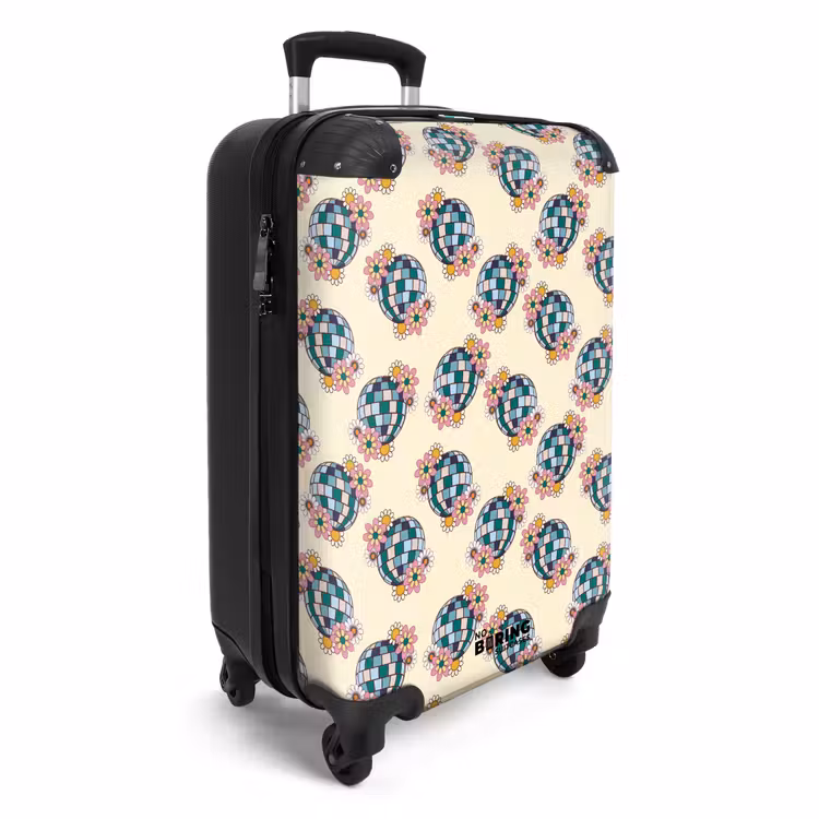 Koffer - Retro disco bal patroon kleurrijk — 4