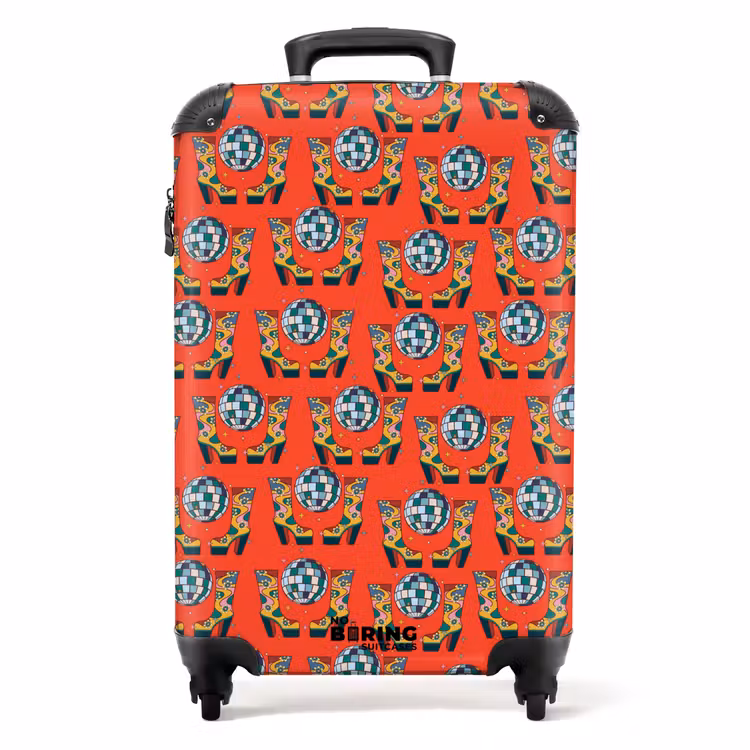 Koffer - Retro disco laarzen patroon kleurrijk — 1