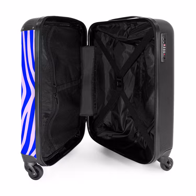 Koffer - Zebrapatroon blauw en lila — 3