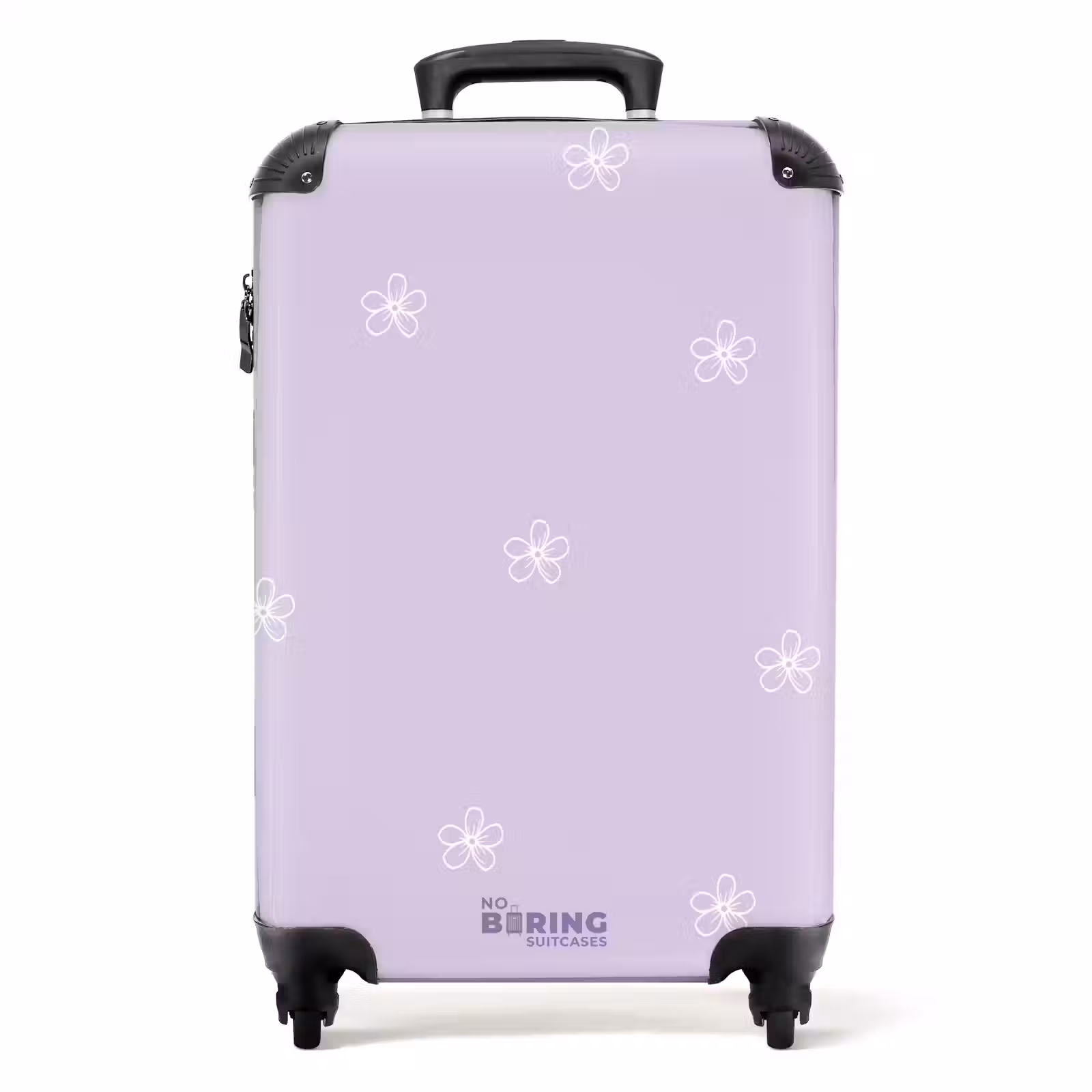 Koffer - Paarse achtergrond met witte bloemen — 1