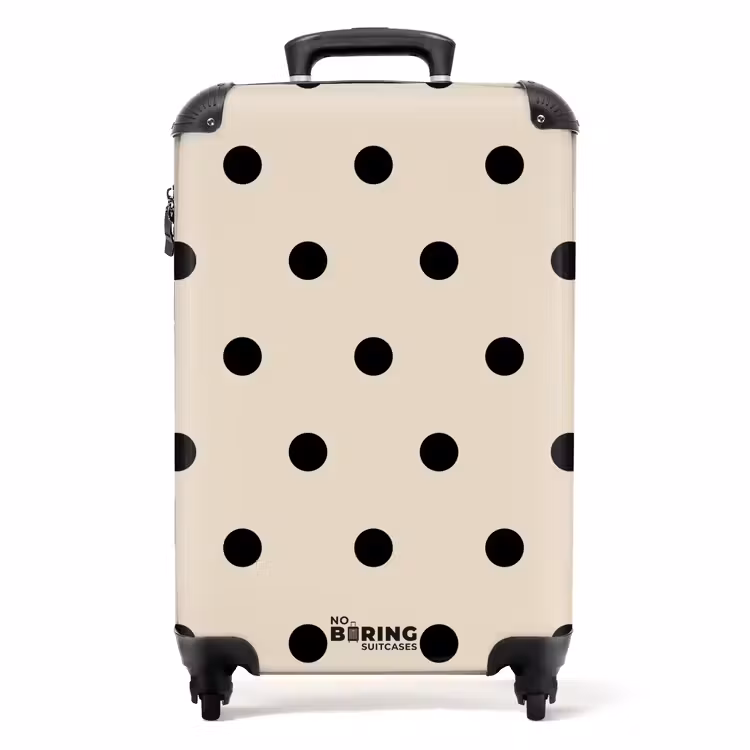 Koffer - Beige achtergrond met zwarte stippen — 1