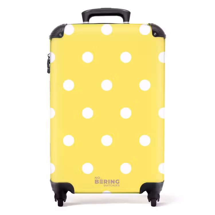 Koffer - Gele achtergrond met witte stippen — 1