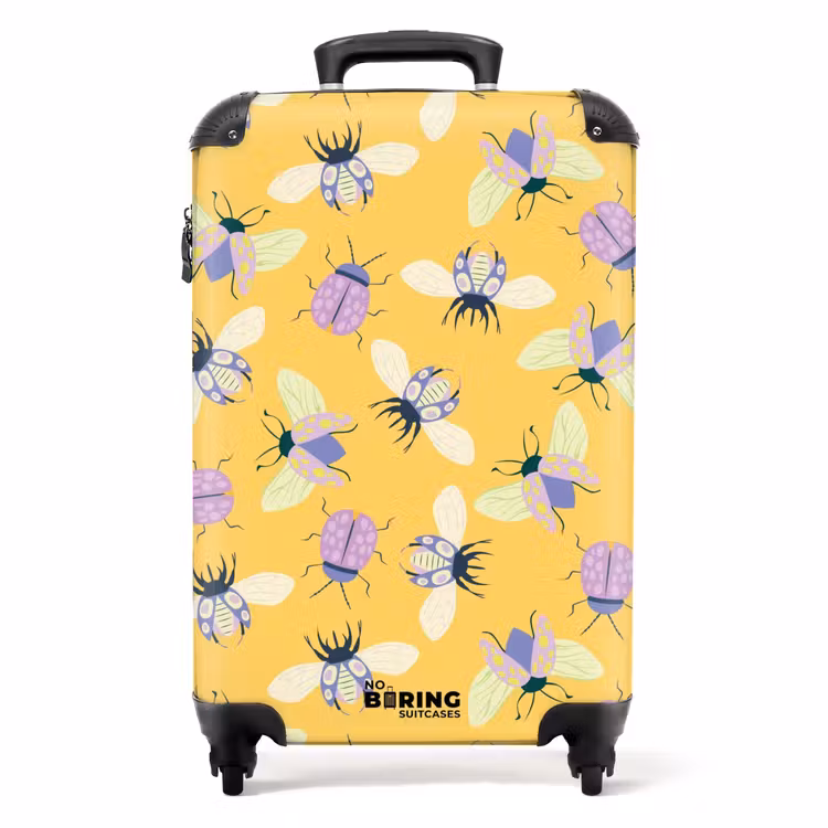 Koffer - Summer memories - Vrolijk insectenpatroon op geel — 1