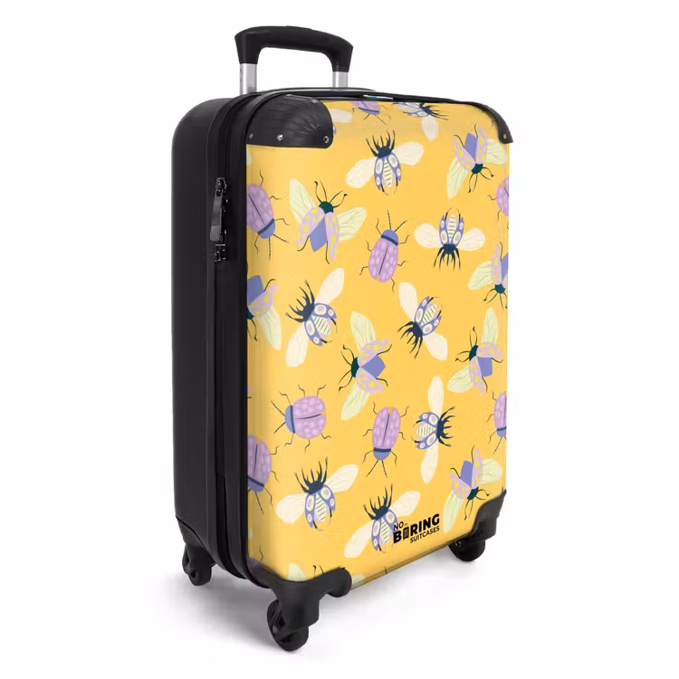 Koffer - Summer memories - Vrolijk insectenpatroon op geel — 4
