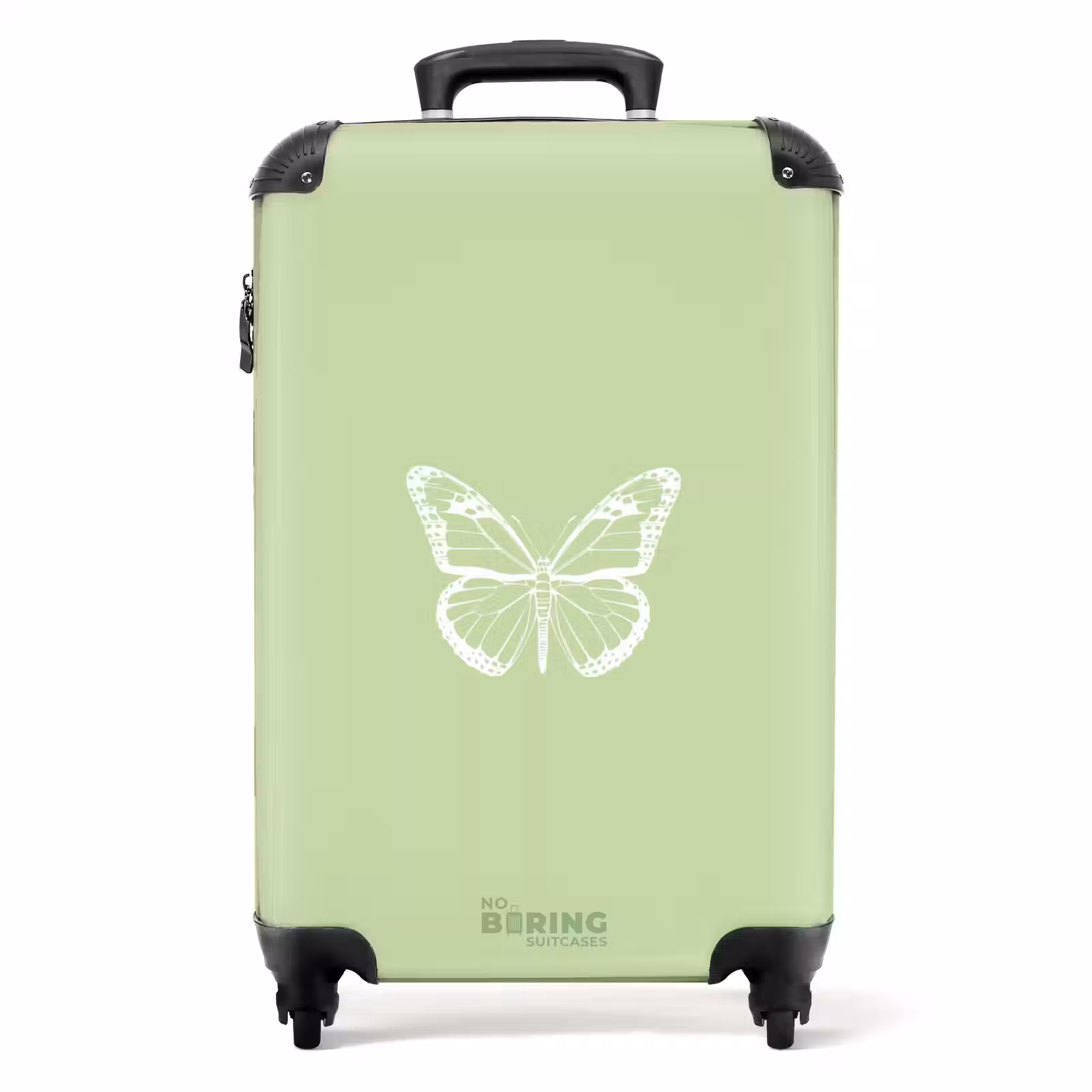 Koffer - Groene achtergrond met witte vlinder — 1