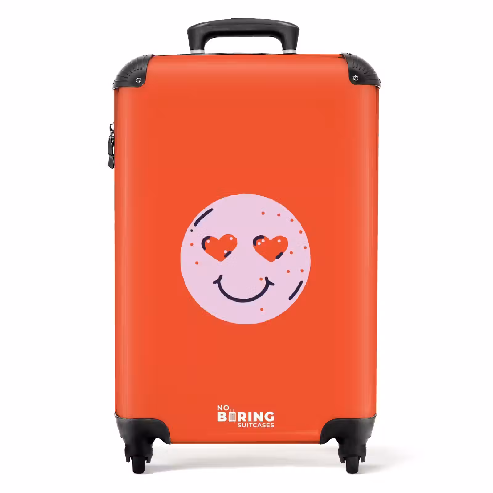 Koffer - Patronen - Blije emoji op rode achtergrond — 1