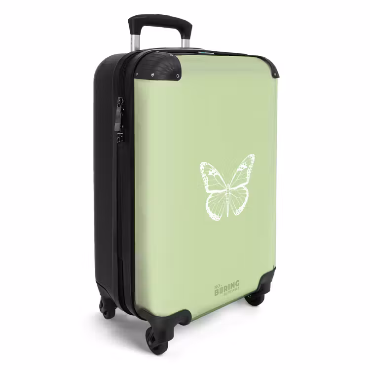 Koffer - Groene achtergrond met witte vlinder — 4