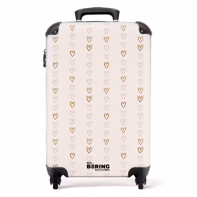 Koffer - Lijnhartjes op beige — 1