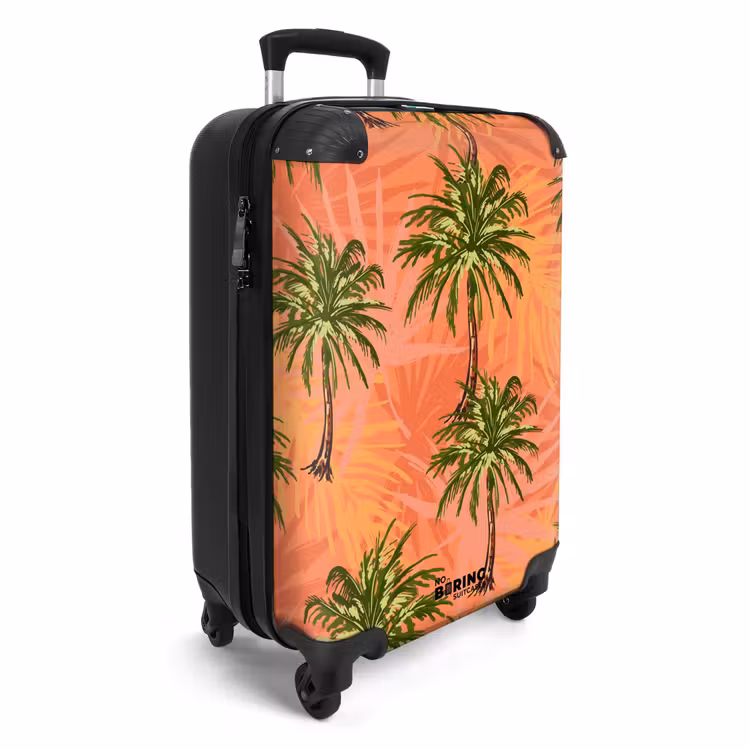 Koffer - Palmbomen met fleurige achtergrond. — 4
