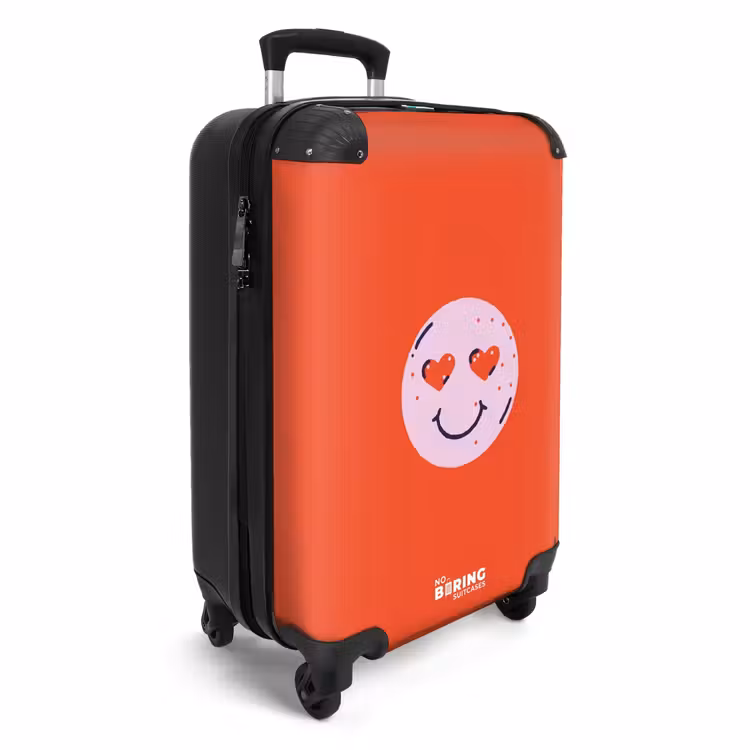 Koffer - Patronen - Blije emoji op rode achtergrond — 4
