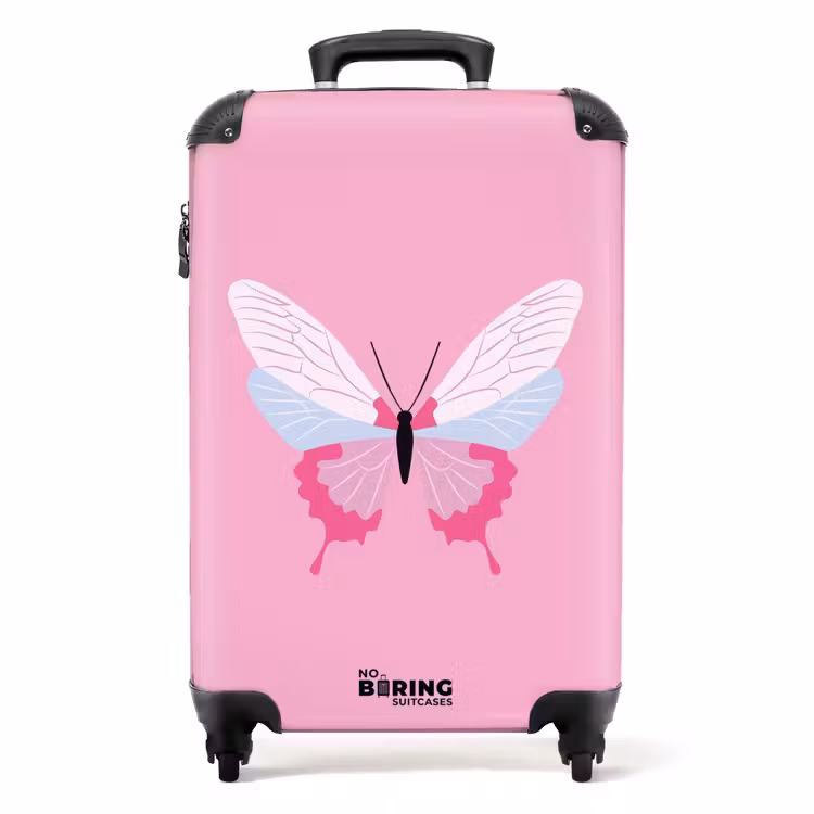 Koffer - Summer memories - Vlinder op roze achtergrond — 1