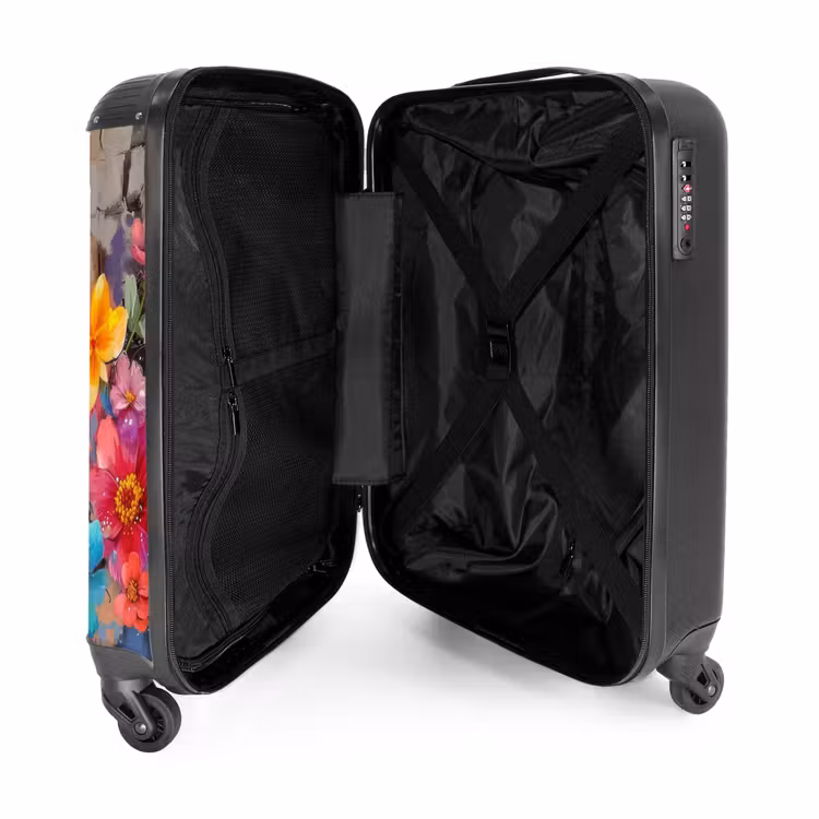 Koffer - Vogel met bloemen in graffiti stijl — 3