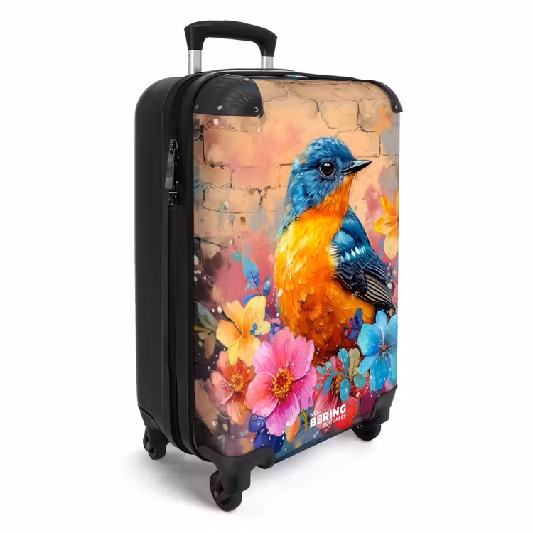 Koffer - Vogel met bloemen in graffiti stijl — 4