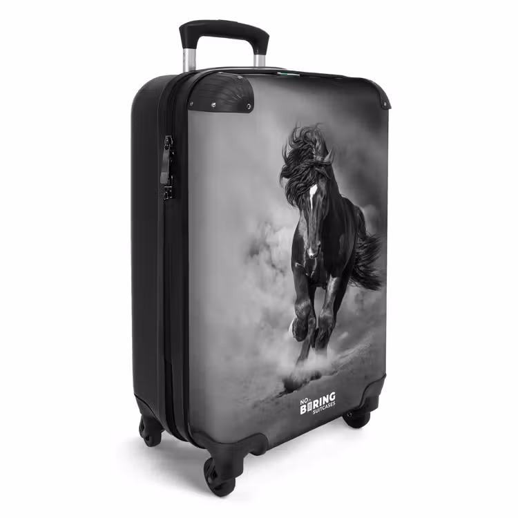 Koffer - Zwart paard in galop — 4