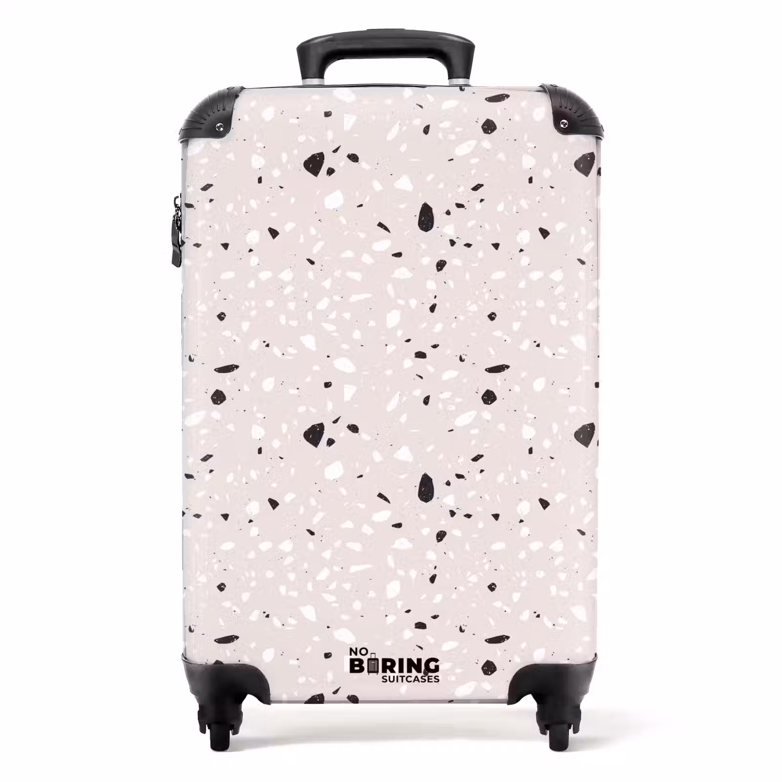 Koffer - Terrazzo patroon beige met zwart en wit — 1