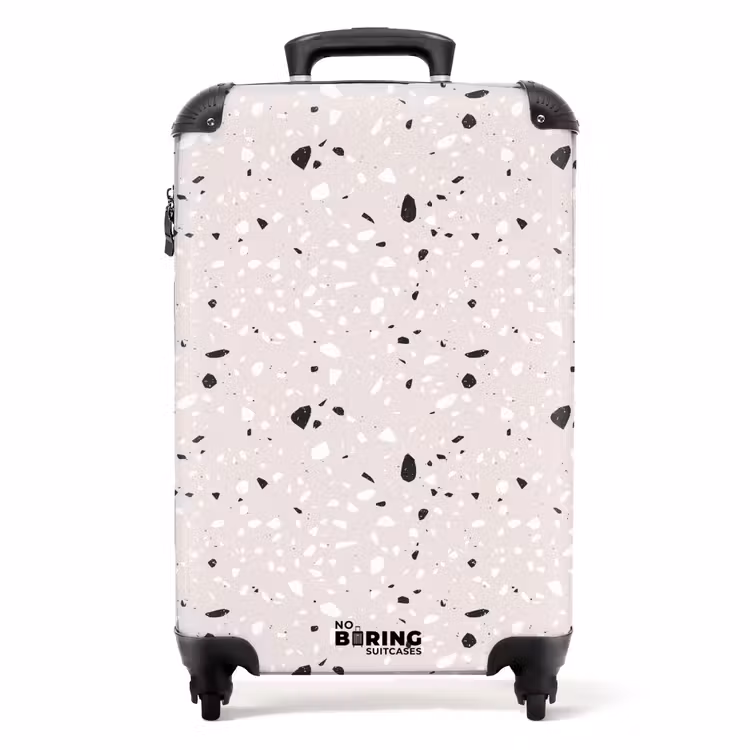 Koffer - Terrazzo patroon beige met zwart en wit — 1
