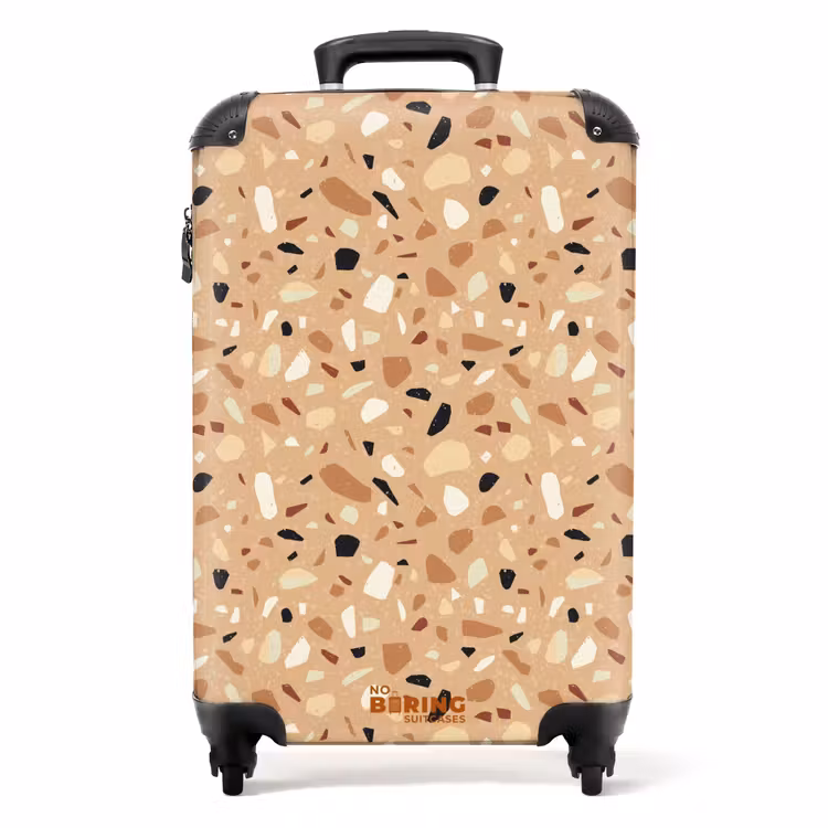 Koffer - Terrazzo patroon kleurrijk bruin — 1