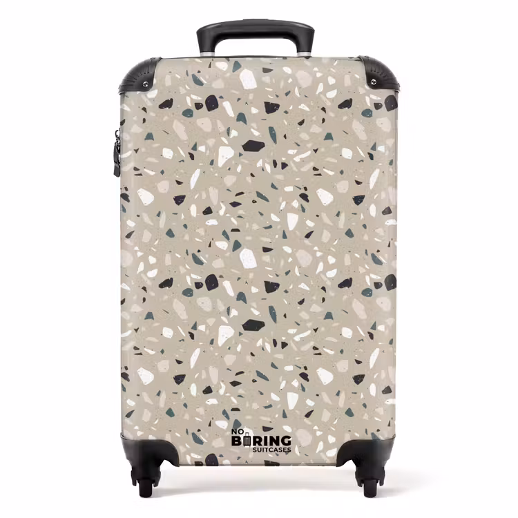 Koffer - Terrazzo patroon kleurrijk grijs groen — 1