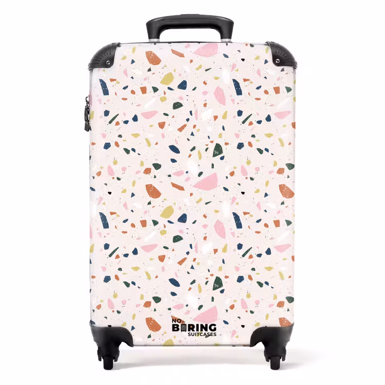 Koffer - Terrazzo patroon kleurrijk licht roze — 1