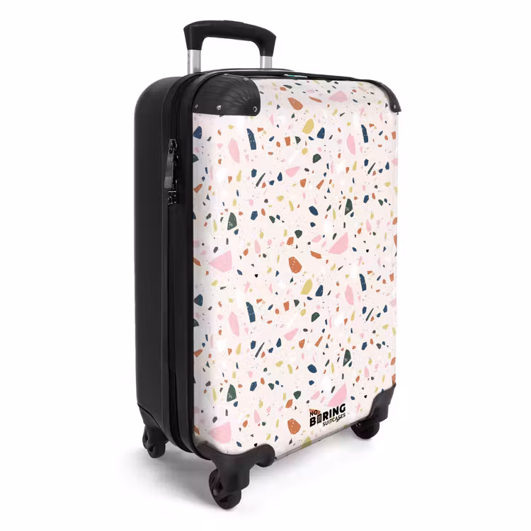 Koffer - Terrazzo patroon kleurrijk licht roze — 4