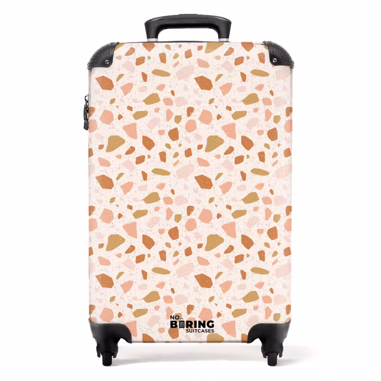 Koffer - Terrazzo patroon veelkleurig beige roze — 1