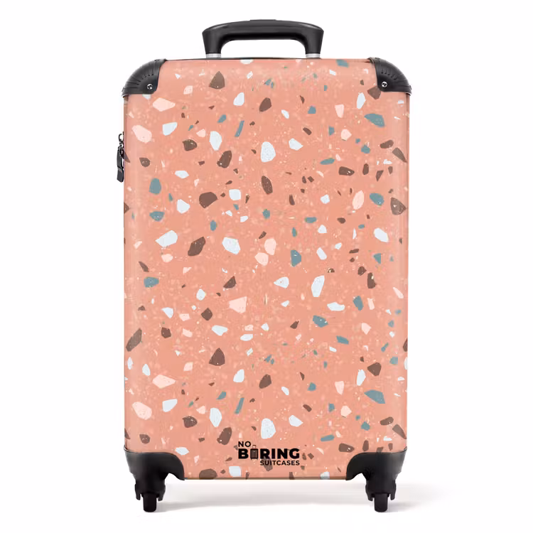 Koffer - Terrazzo patroon veelkleurig roze — 1
