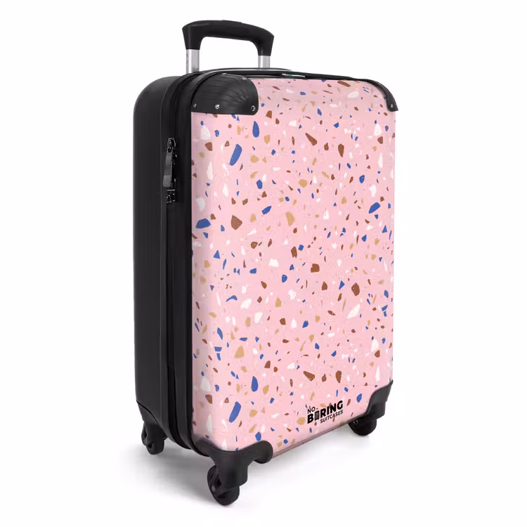 Koffer - Terrazzo patroon veelkleurig roze en blauw — 4