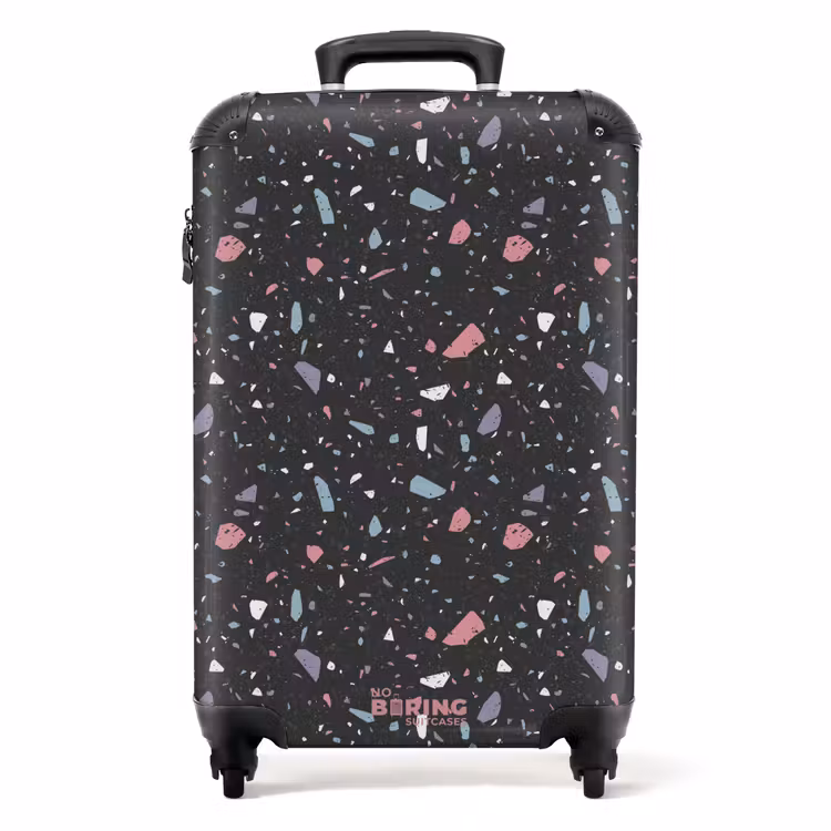 Koffer - Terrazzo patroon zwart met pastel — 1