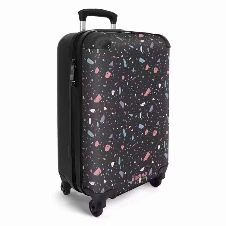 Koffer - Terrazzo patroon zwart met pastel — 4