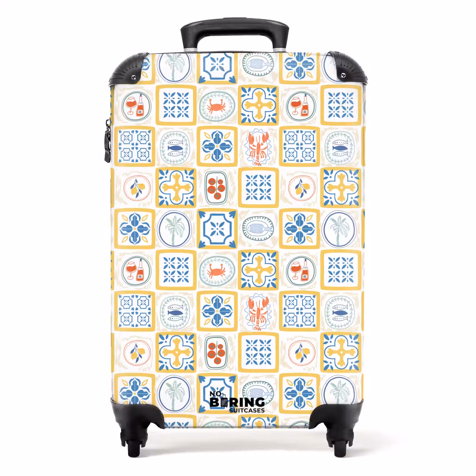 Koffer - Italiaanse tegel print geel — 1