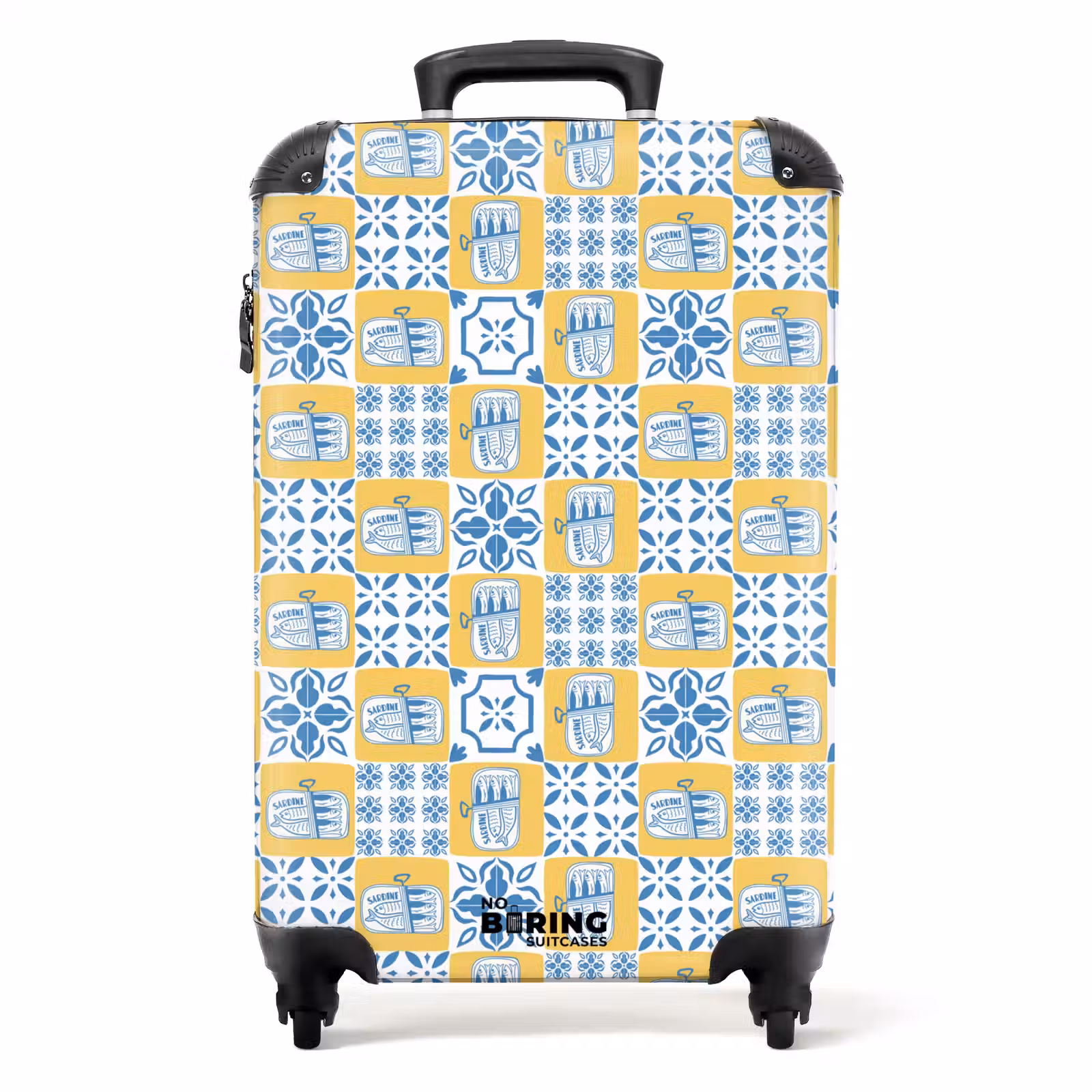 Koffer - Tegel patroon blauw geel — 1