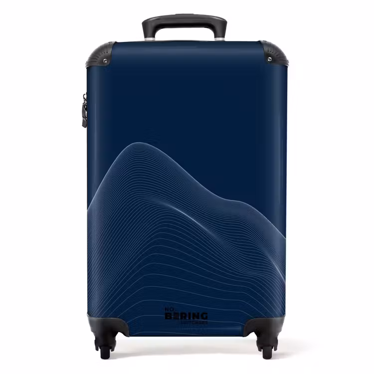 Koffer - Abstract - Golvende lijnen Blauw — 1