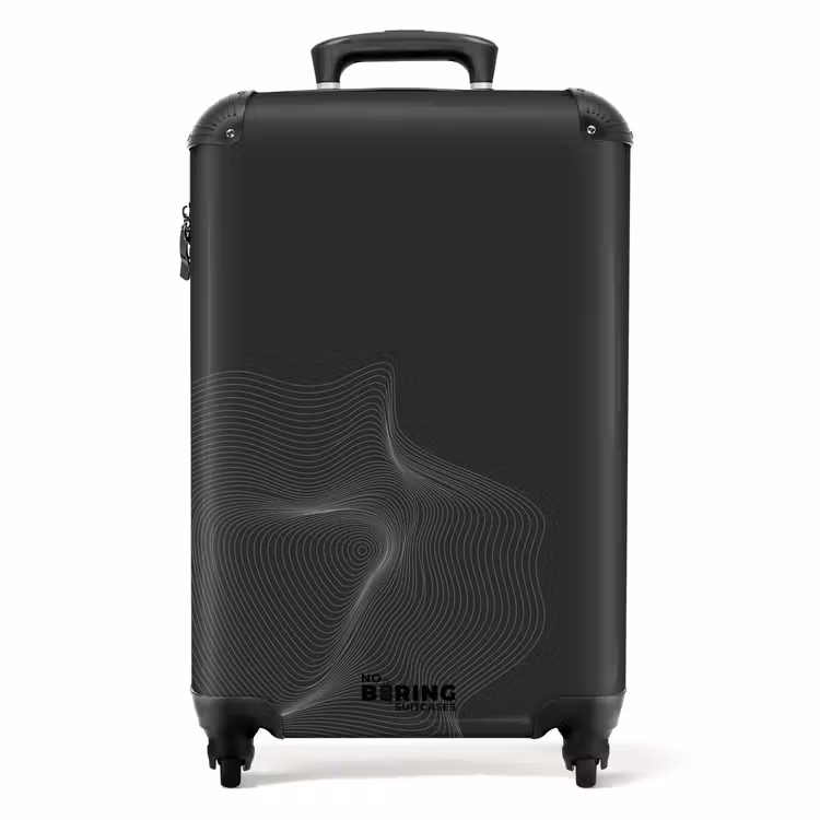 Koffer - Abstract - Zwart/Wit golfpatroon — 1