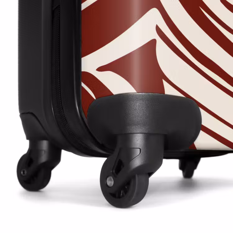 Koffer - Grote bladeren in rood met beige — 6