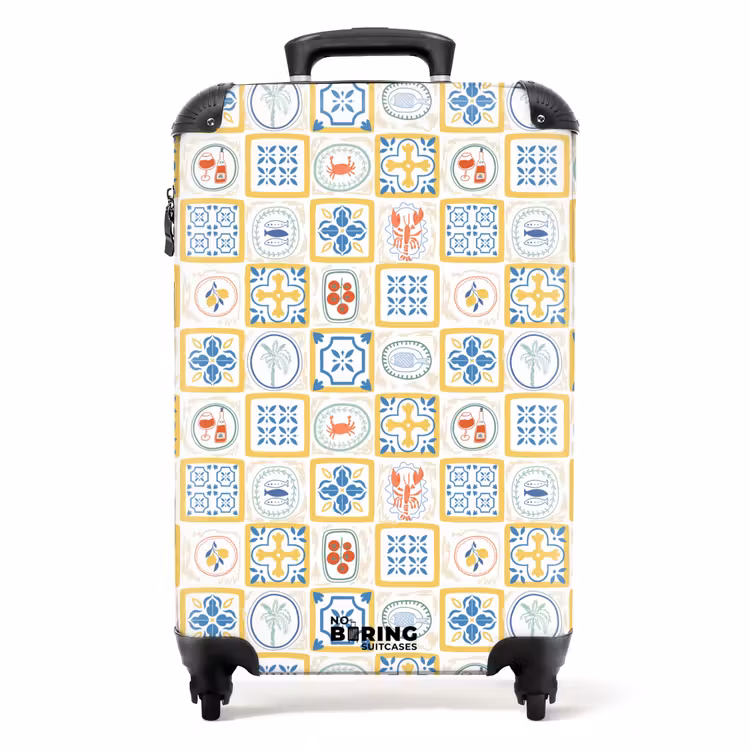 Koffer - Italiaanse tegel print geel — 1