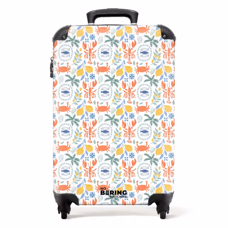 Koffer - Kreeft en citroen patroon kleurrijk — 1
